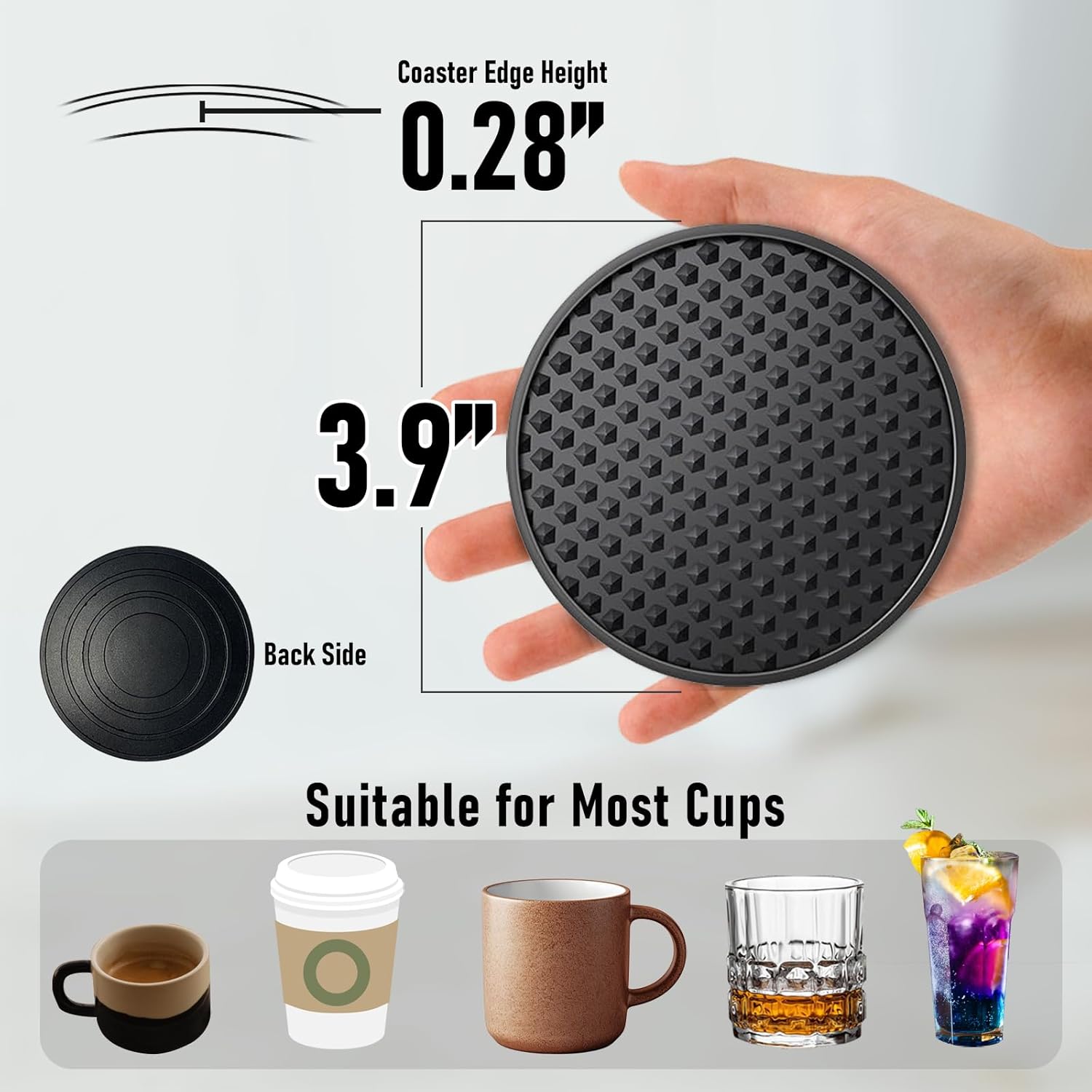 Silicone Coasters 6 Pack with  - Bar Mat Rubber review and price