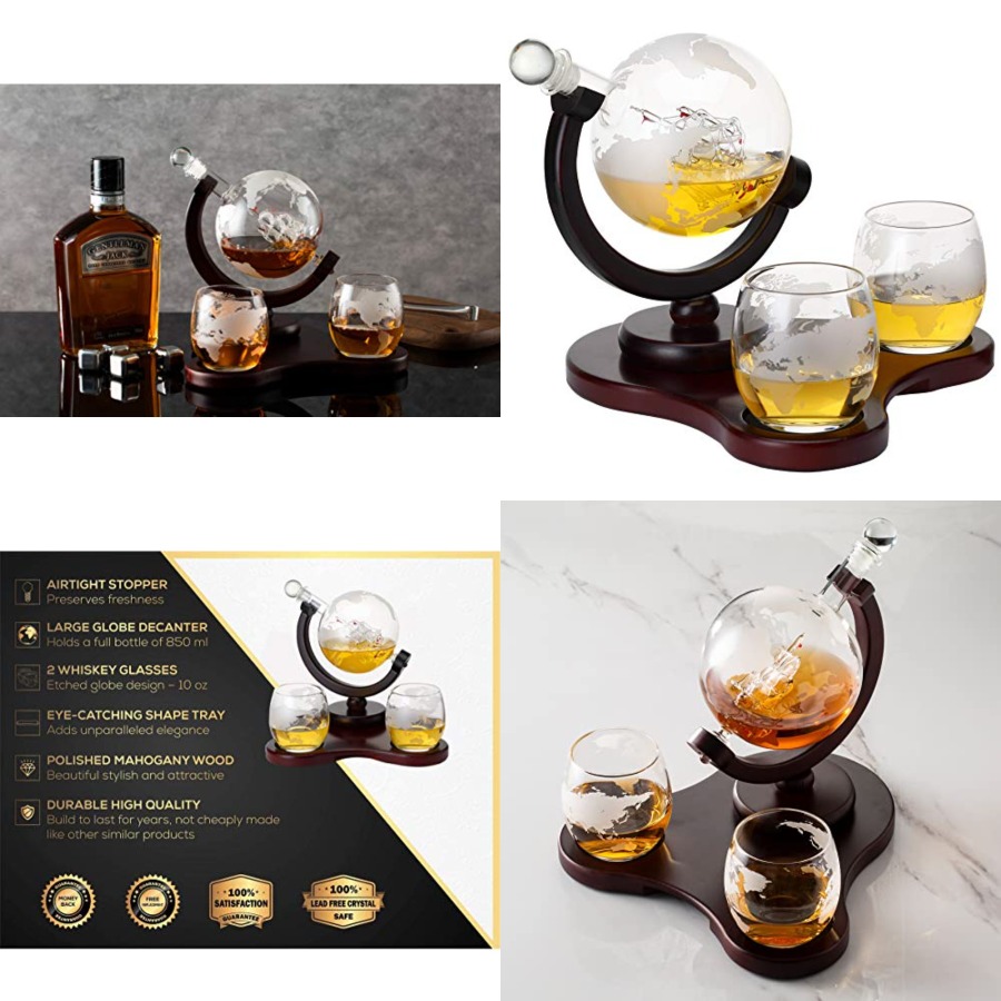 Whiskey Globe Decanter Set wit - Decanter Globe Set review and price