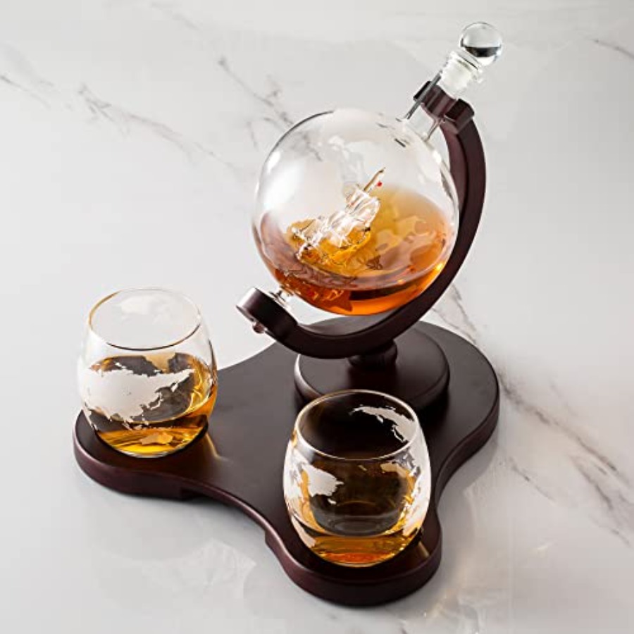 Whiskey Globe Decanter Set wit - Decanter Globe Set review and price