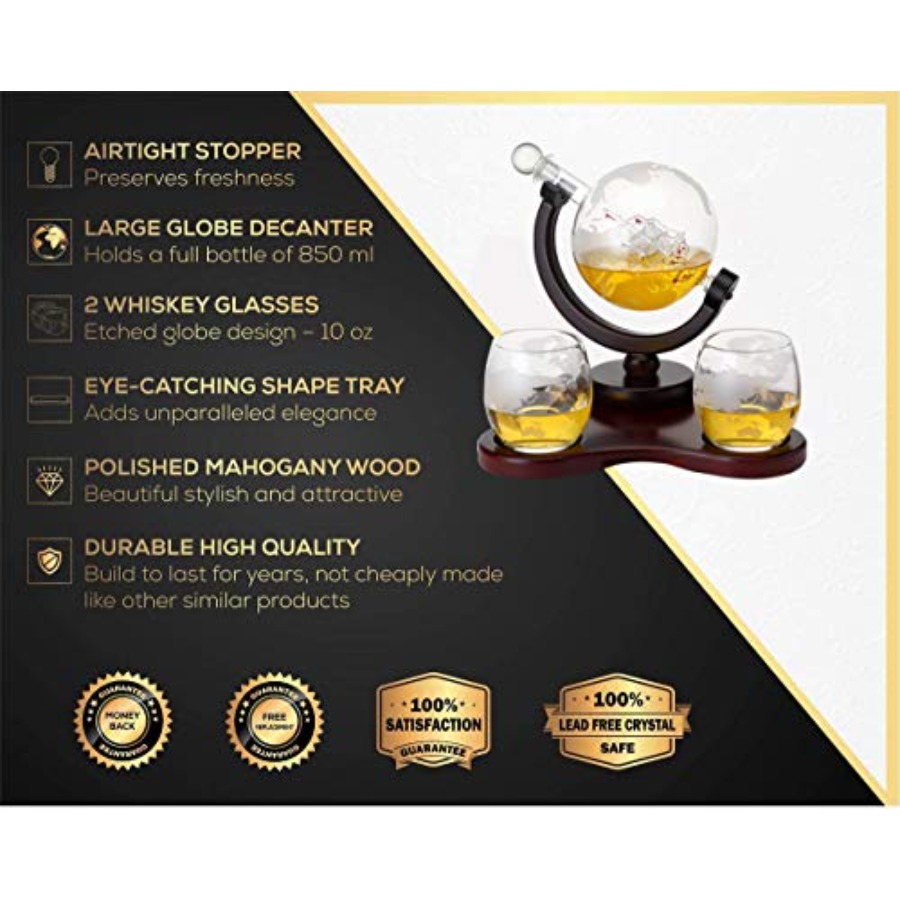 Whiskey Globe Decanter Set wit - Decanter Globe Set review and price