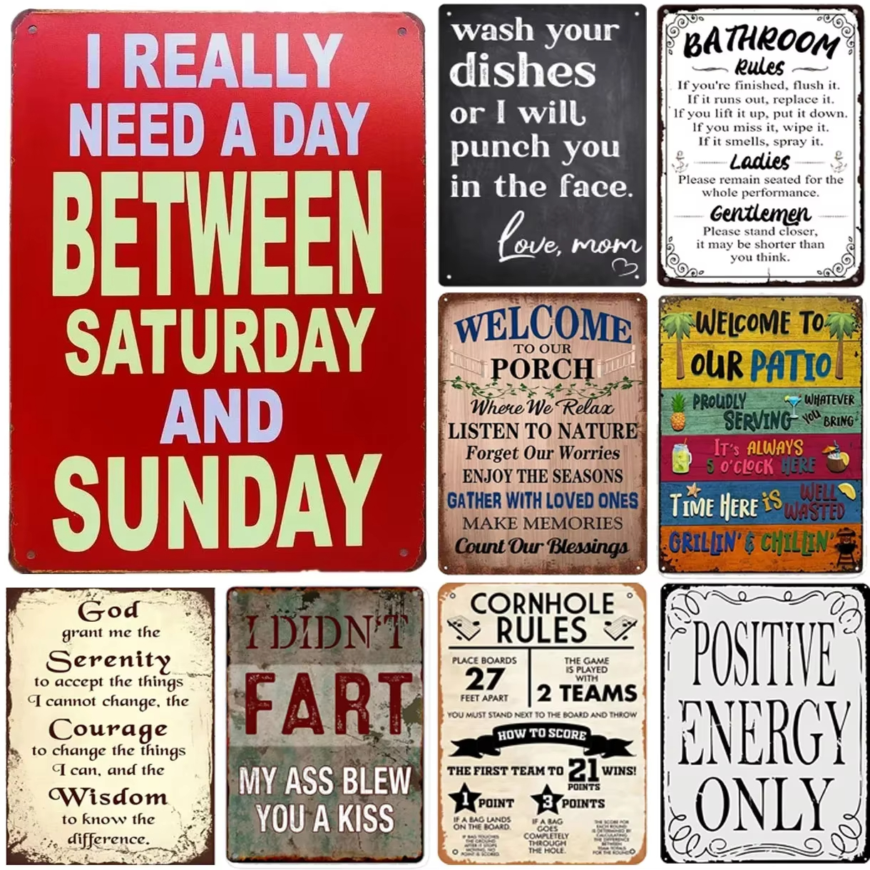 Quotes Plaque Metal Tin Signs  - Home Bar Cafe review and price